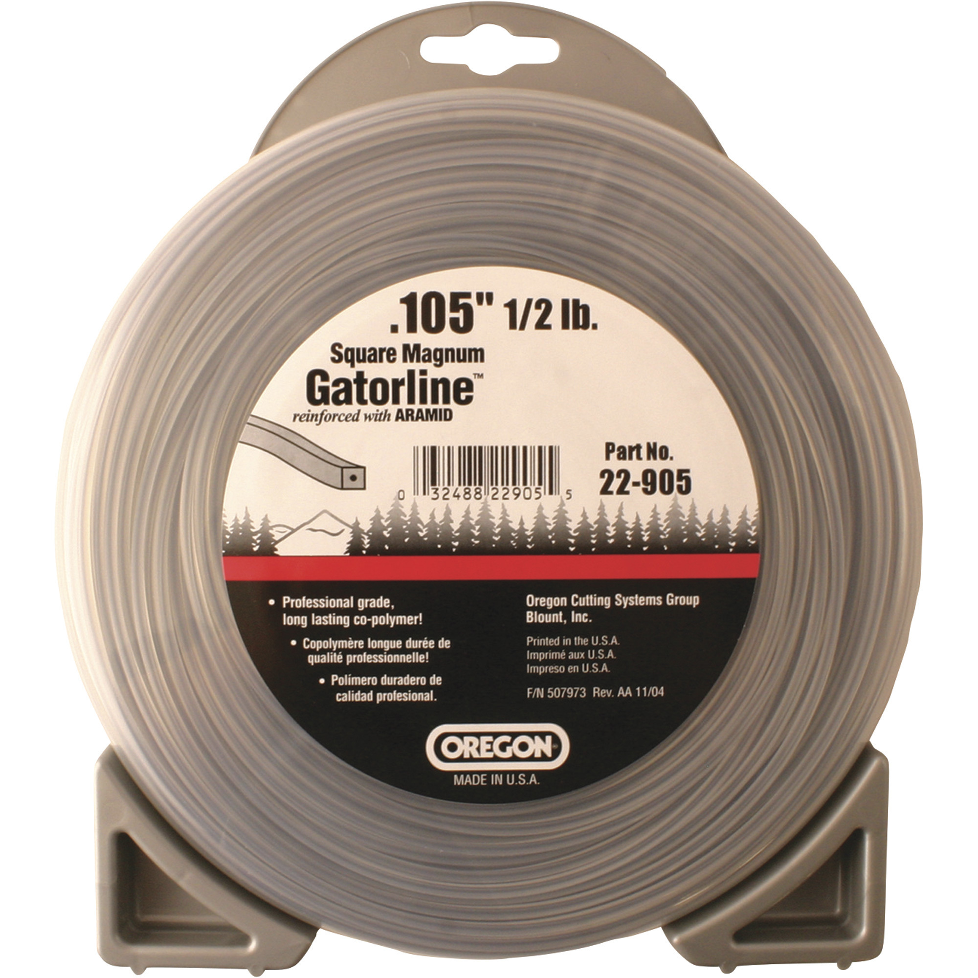Oregon Magnum Gatorline Square String Trimmer Line, 0.105in. Gauge, 1/2lb. Spool, Model# 22-905